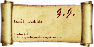 Gaál Jakab névjegykártya