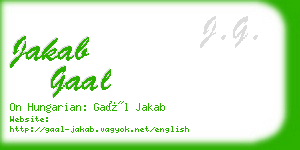 jakab gaal business card
